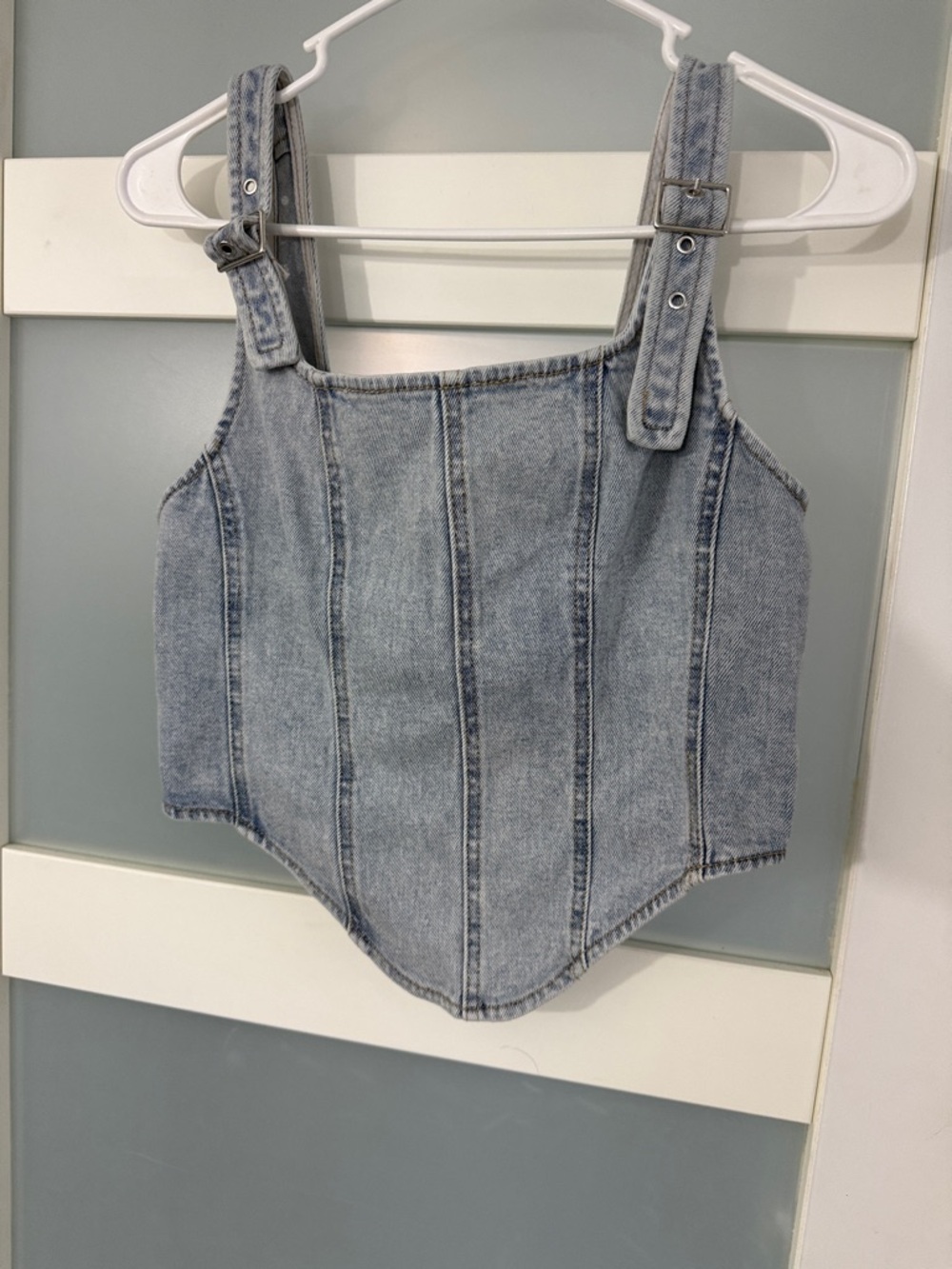 wild fable Light Wash Denim Corset Tank